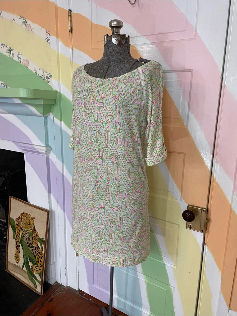 Lilly Pulitzer Camie Cotton Dress Resort White Guiding Light Print Sz XS 💛🎀